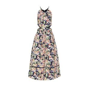 Something Navy Floral Cutout Midi Dress Size Small